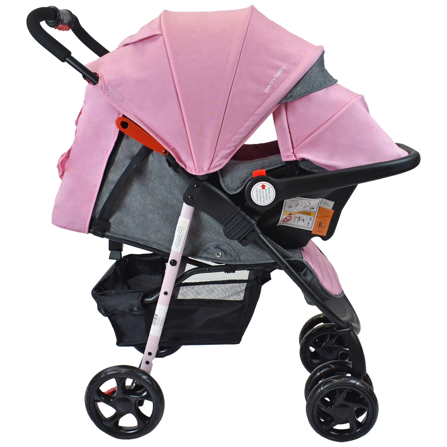 COCHE + PORTABEBÉ FAST TS ROSADO HAPPY BABY - Image 2