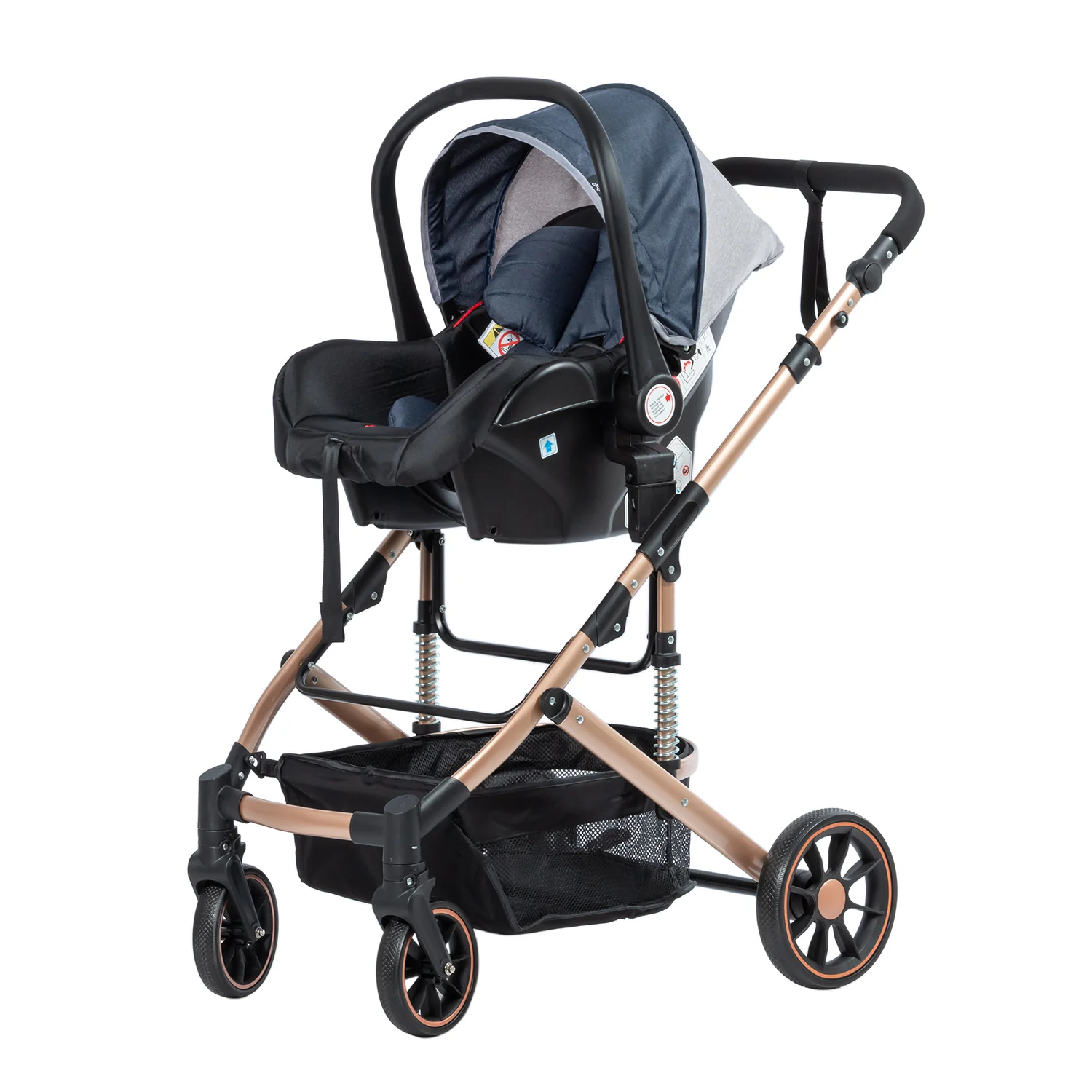 COCHE CUNA MOISES COMFORT + PORTABEBÉ EB147 EBABY AZUL - Image 2