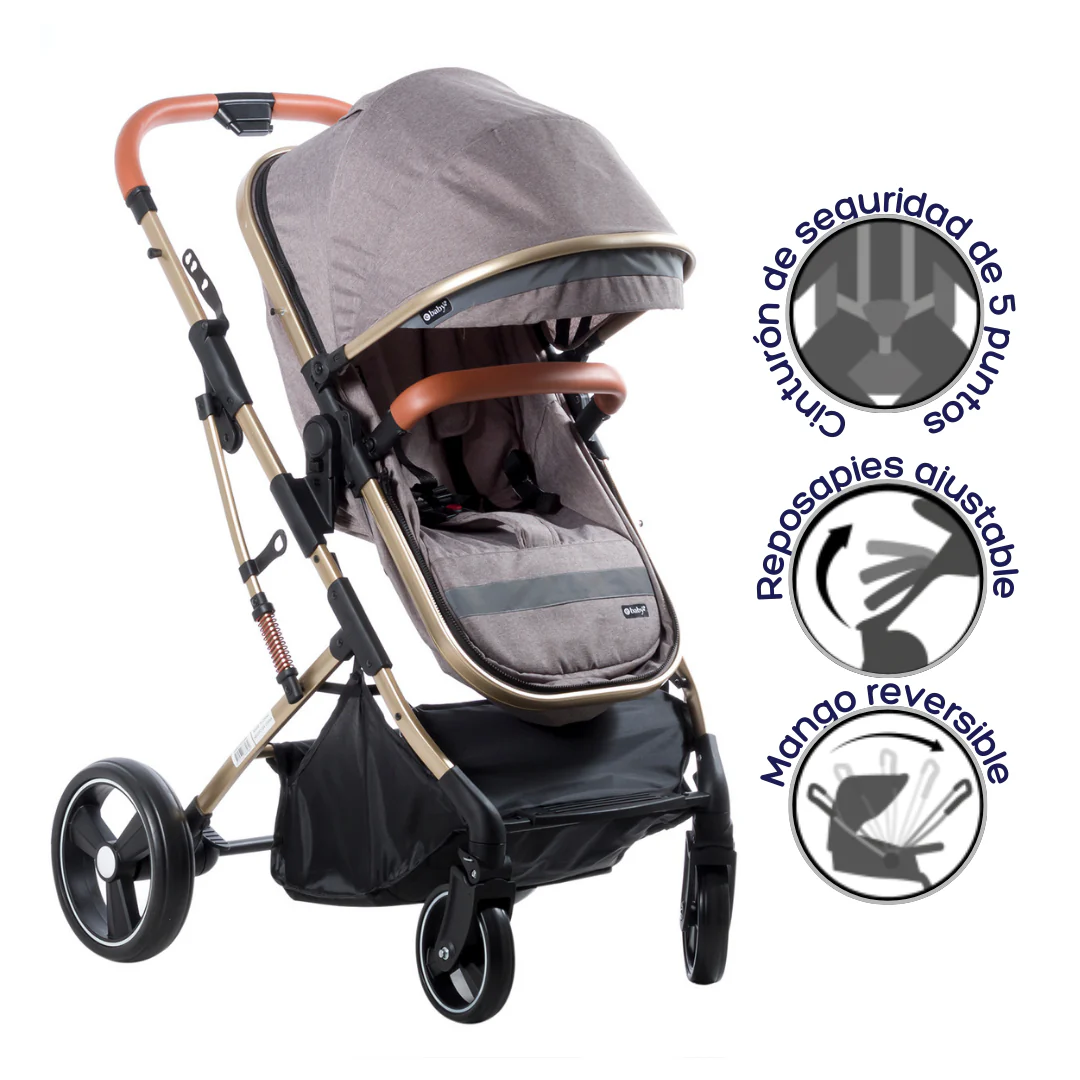 COCHE CUNA MOISES SATURNO EB126 BEIGE EBABY - Image 2