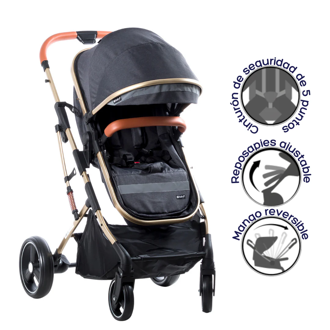 COCHE CUNA MOISES SATURNO EB126 NEGRO EBABY - Image 2