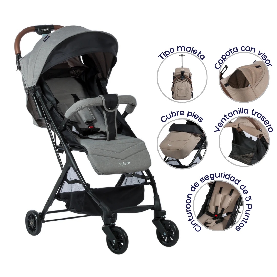 COCHE MALETA KALAN EB191 GRIS EBABY - Image 3