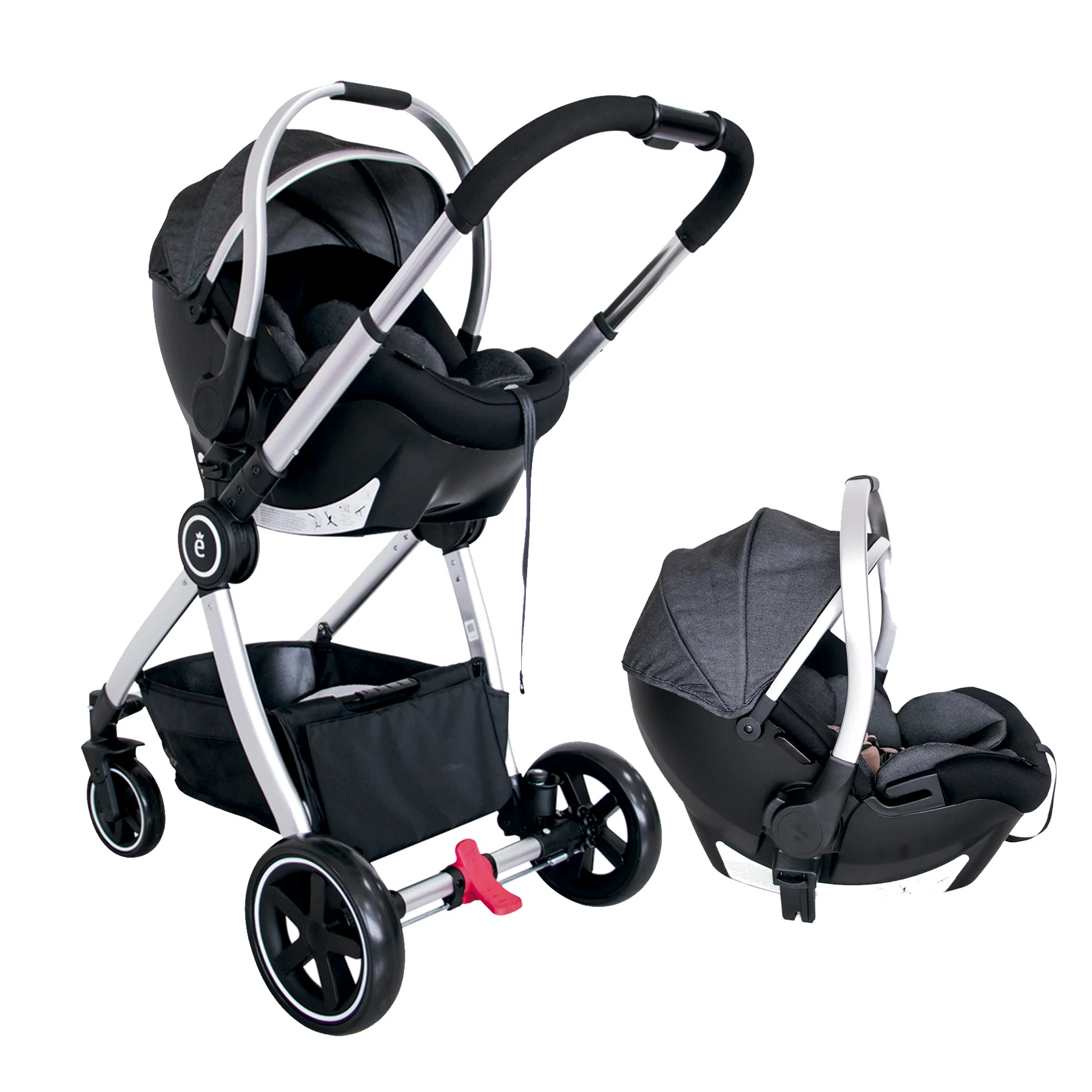 Coche Moises + Cargador Ev159/511 Evezo Negro - Image 2