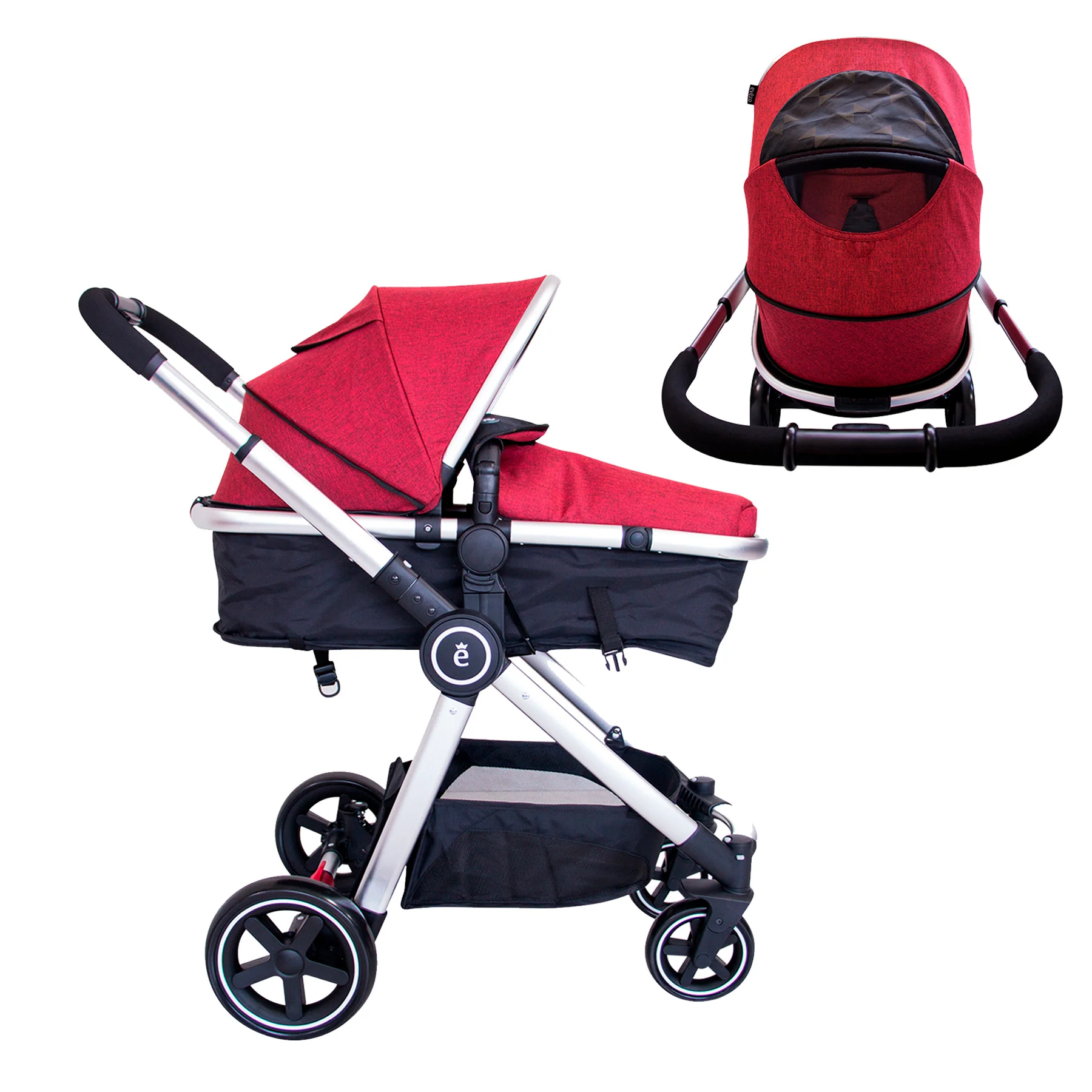 Coche Moises + Cargador Ev159/511 Evezo Rojo - Image 2