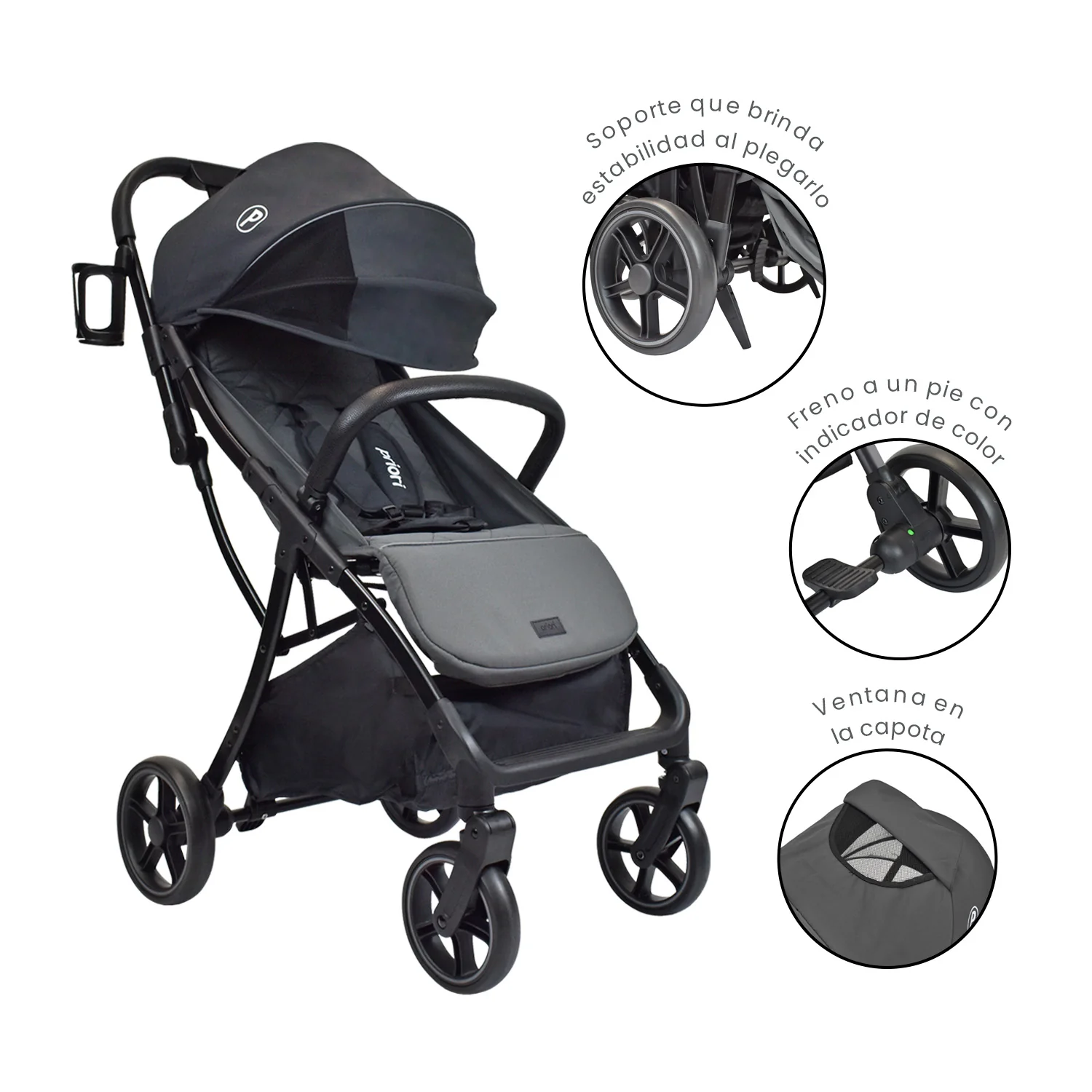 COCHE PARA BEBÉ ESTÁNDAR NOVA GRIS PRIORI - Image 2