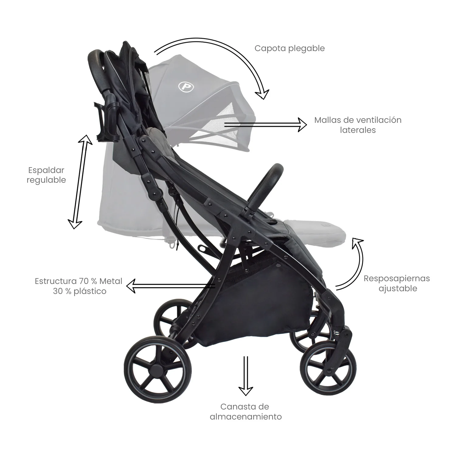 COCHE PARA BEBÉ ESTÁNDAR NOVA GRIS PRIORI - Image 3