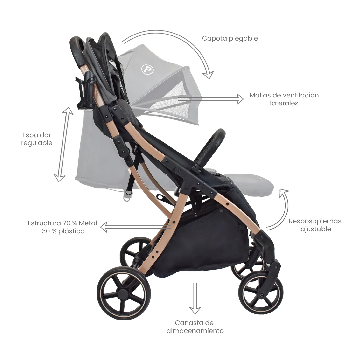 COCHE PARA BEBÉ ESTÁNDAR NOVA NEGRO PRIORI - Image 4