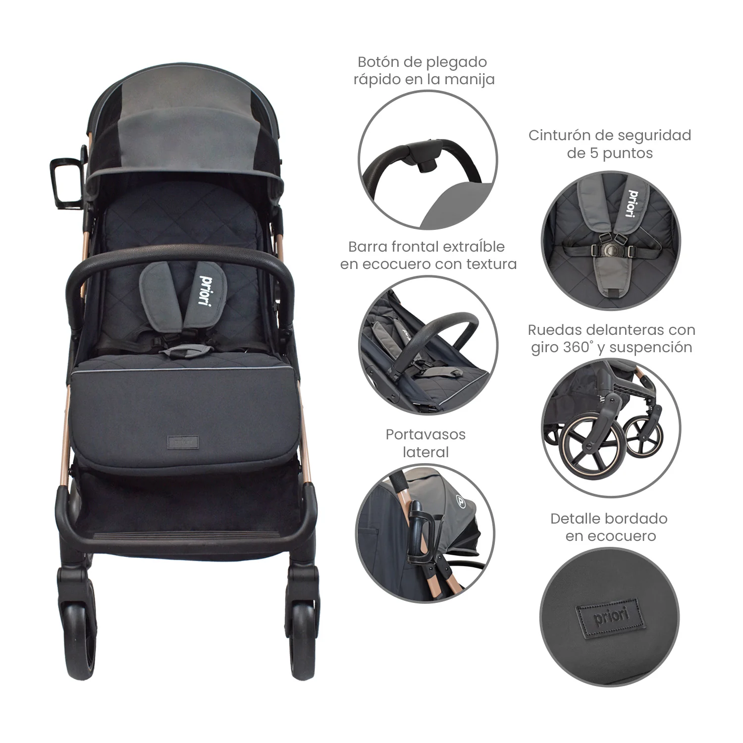 COCHE PARA BEBÉ ESTÁNDAR NOVA NEGRO PRIORI - Image 5
