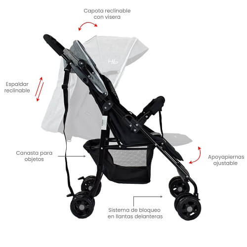 COCHE VERSO HAPPY BABY GRIS - Image 3