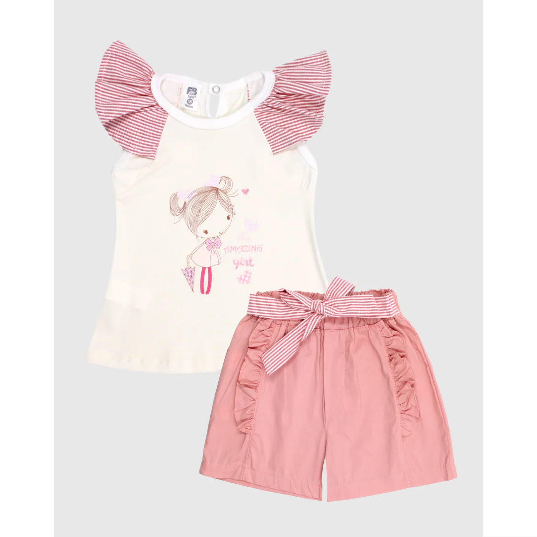 CONJUNTO SHORT BEBE NIÑA 50010 FOR BABY