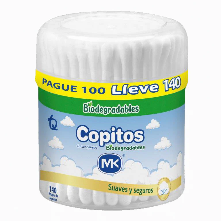 COPITOS BIODEGRADABLES 2 PAQUETES X140 UNIDADES MK - Image 2