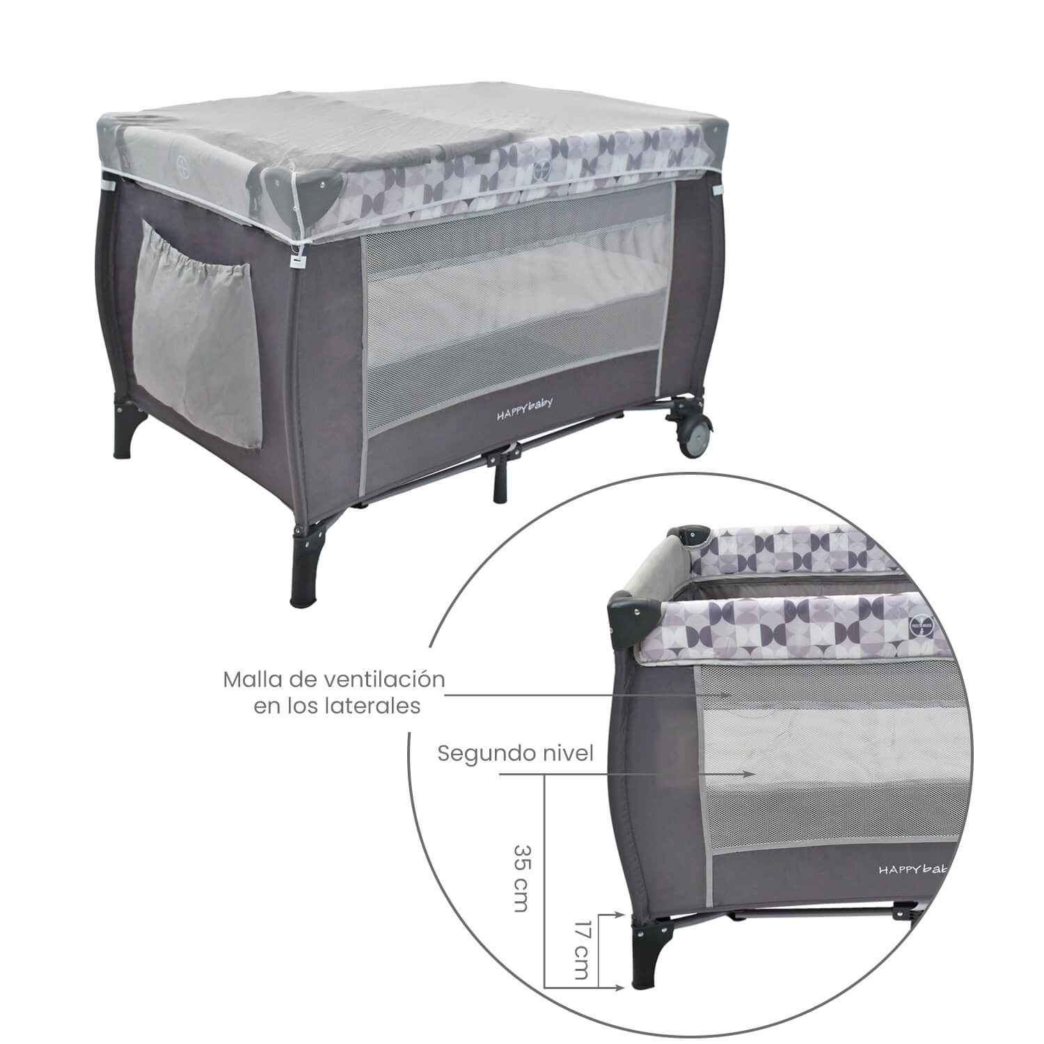 CORRAL ESTÁNDAR NIZA GRIS HAPPY BABY - Image 4