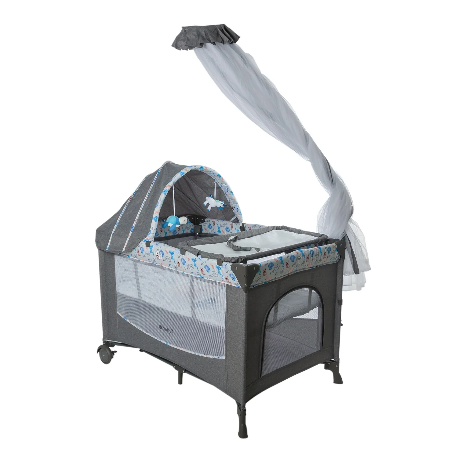 CUNA COLECHO DACORA EB750-1 ONE HAND EBABY GRIS - AZUL - Image 2