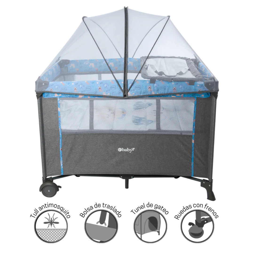 CUNA CORRAL COLECHO NALA EB751-1 OH EBABY AZUL