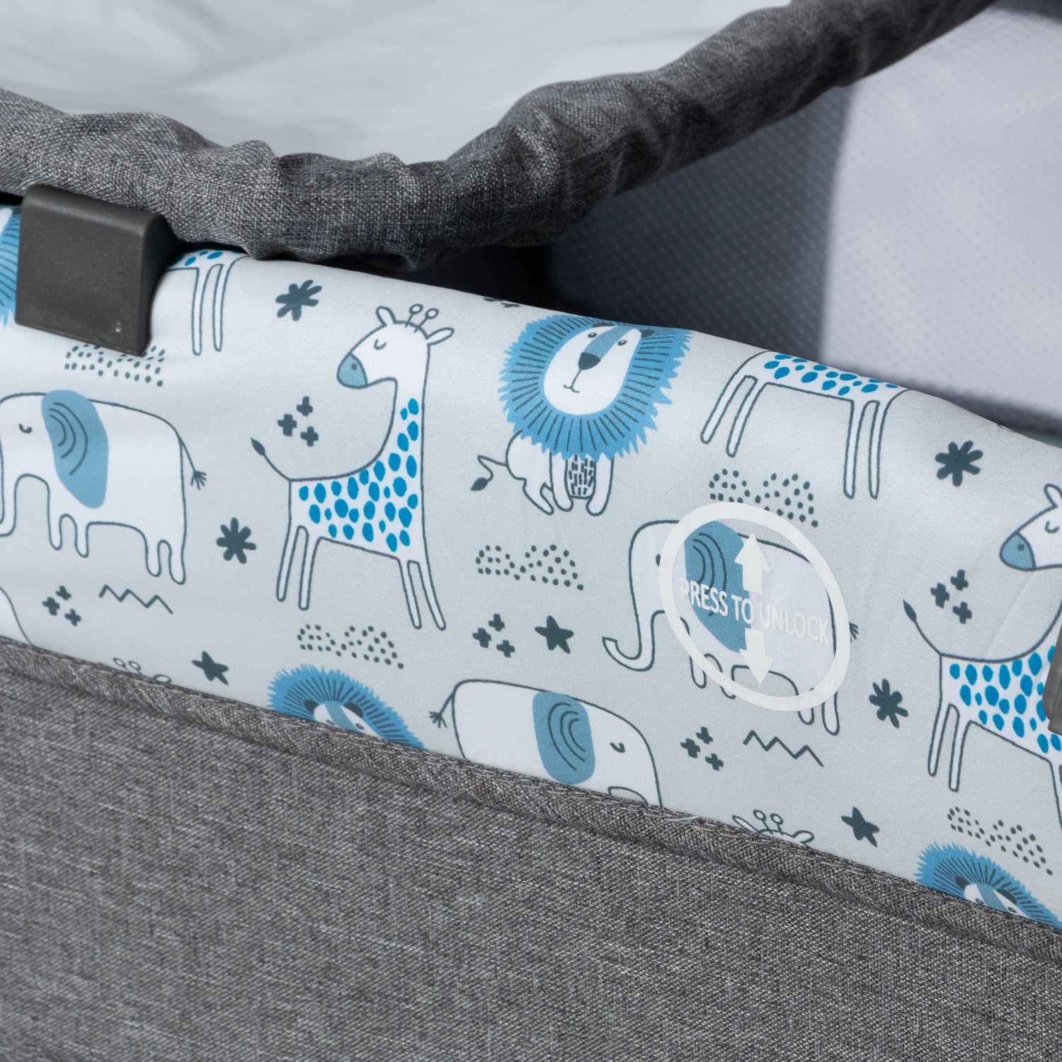 CUNA CORRAL MECEDORA SALLY EB716-3 OH EBABY GRIS - AZUL - Image 3