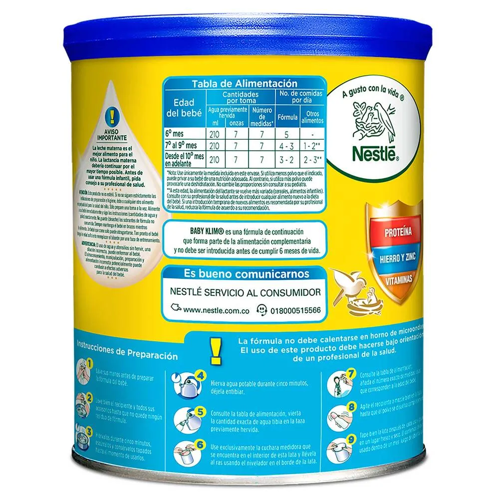 LECHE BABY KLIM 2 X 800 GR NESTLE - Image 2