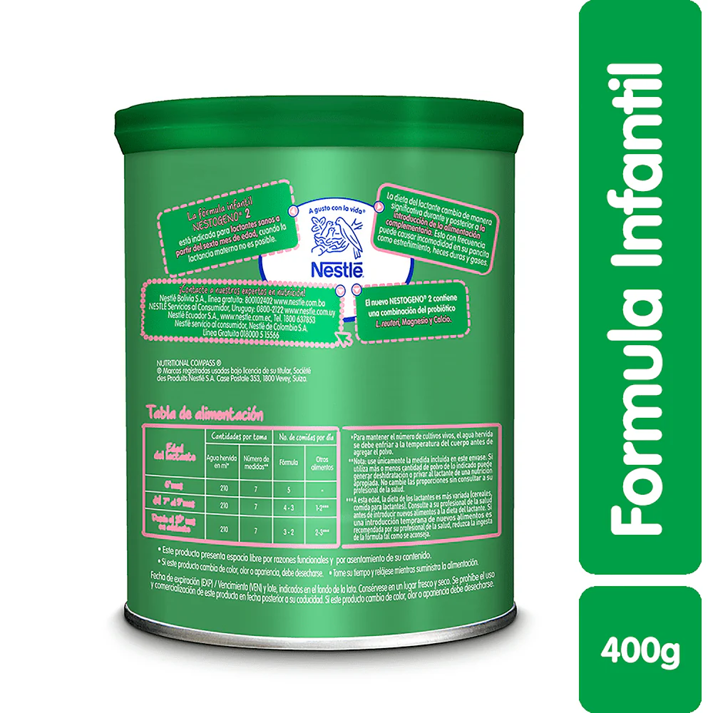 NESTOGENO COMFORT FÓRMULA INFANTIL ETAPA 2 x400 GR NESTLE - Image 2