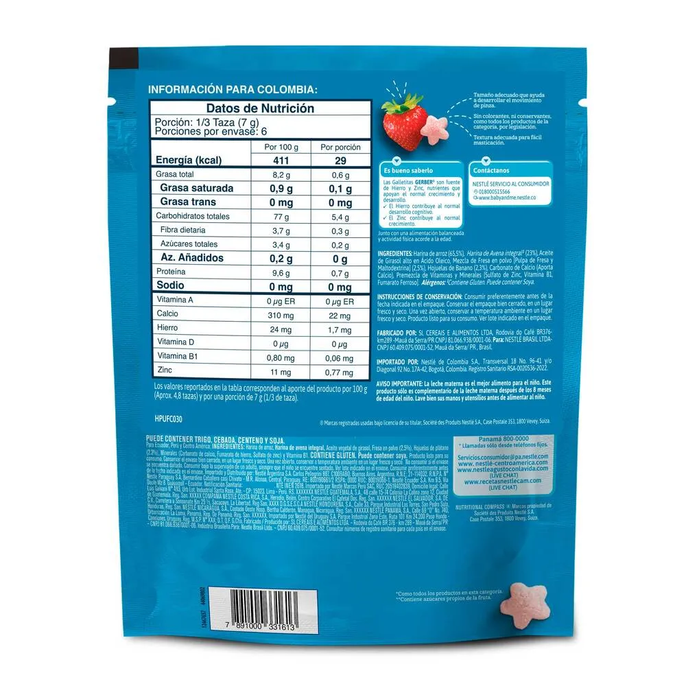 NUTRISNACK GALLETAS SABOR BANANA NARANJA 42GR GERBER - Image 2