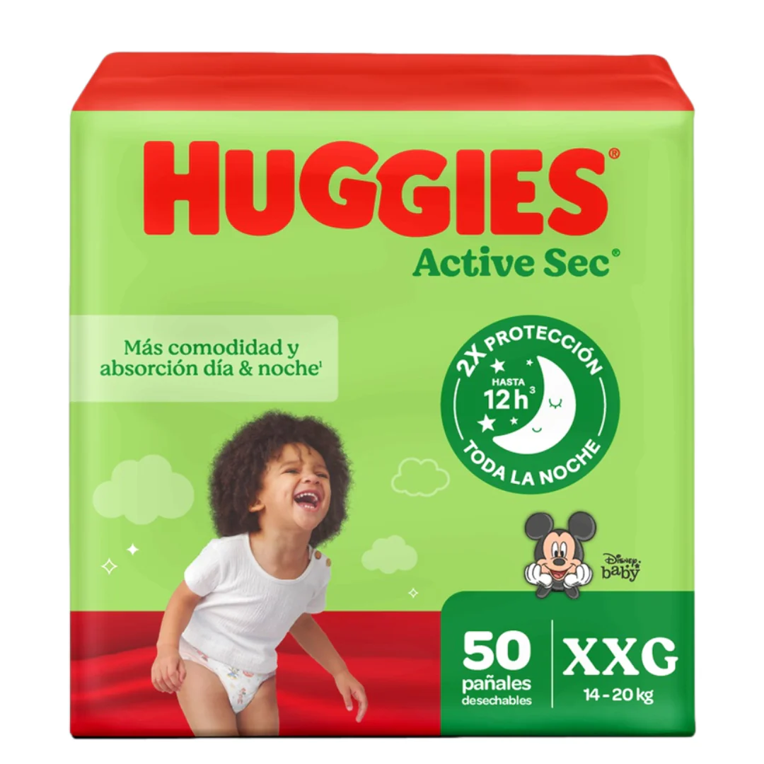 PAÑALES HUGGIES ACTIVE SEC ETAPA 5 X50 UND