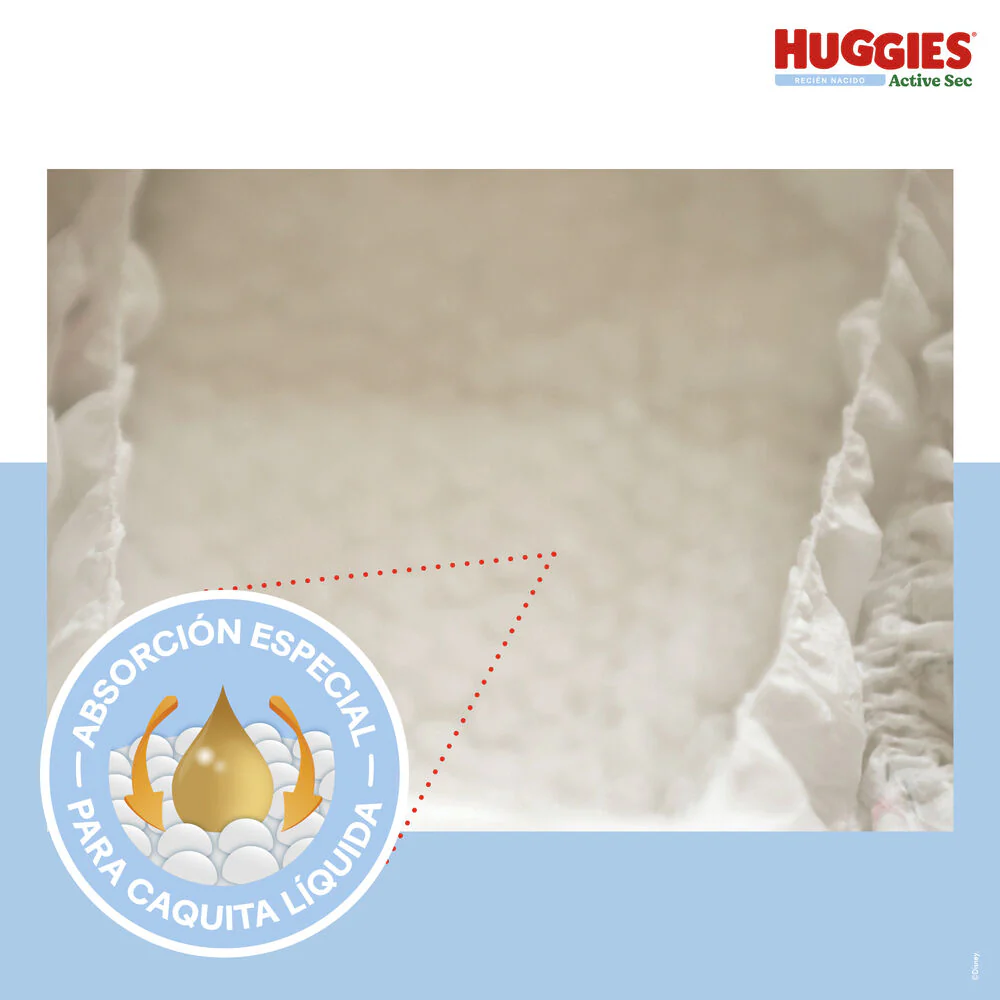 PAÑALES HUGGIES ACTIVE SEC RECIEN NACIDO X25 UND - Image 6