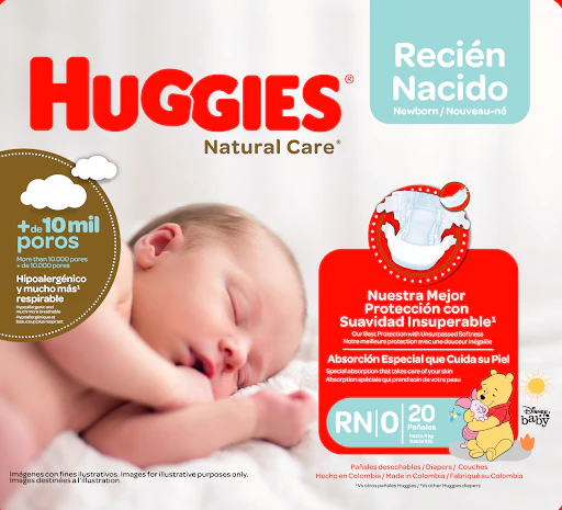 PAÑAL NATURAL CARE RECIÉN NACIDO X20 HUGGIES - Image 2