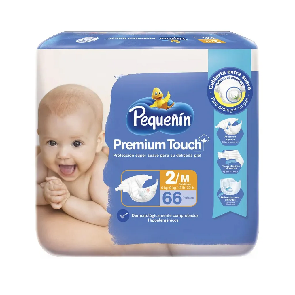 Pañal Premium Touch Et2 X66 Pequeñin