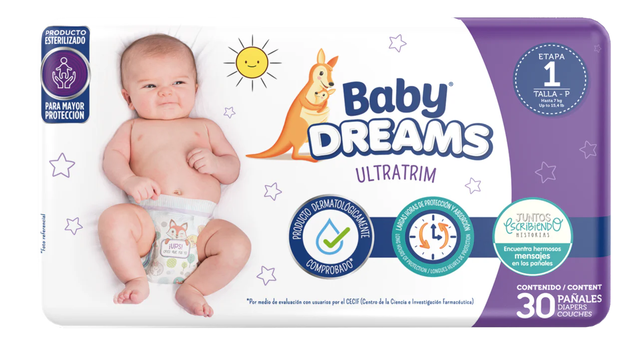 PAÑALES ULTRATRIM BABY DREAMS ETAPA 1 X30 UND - Image 2