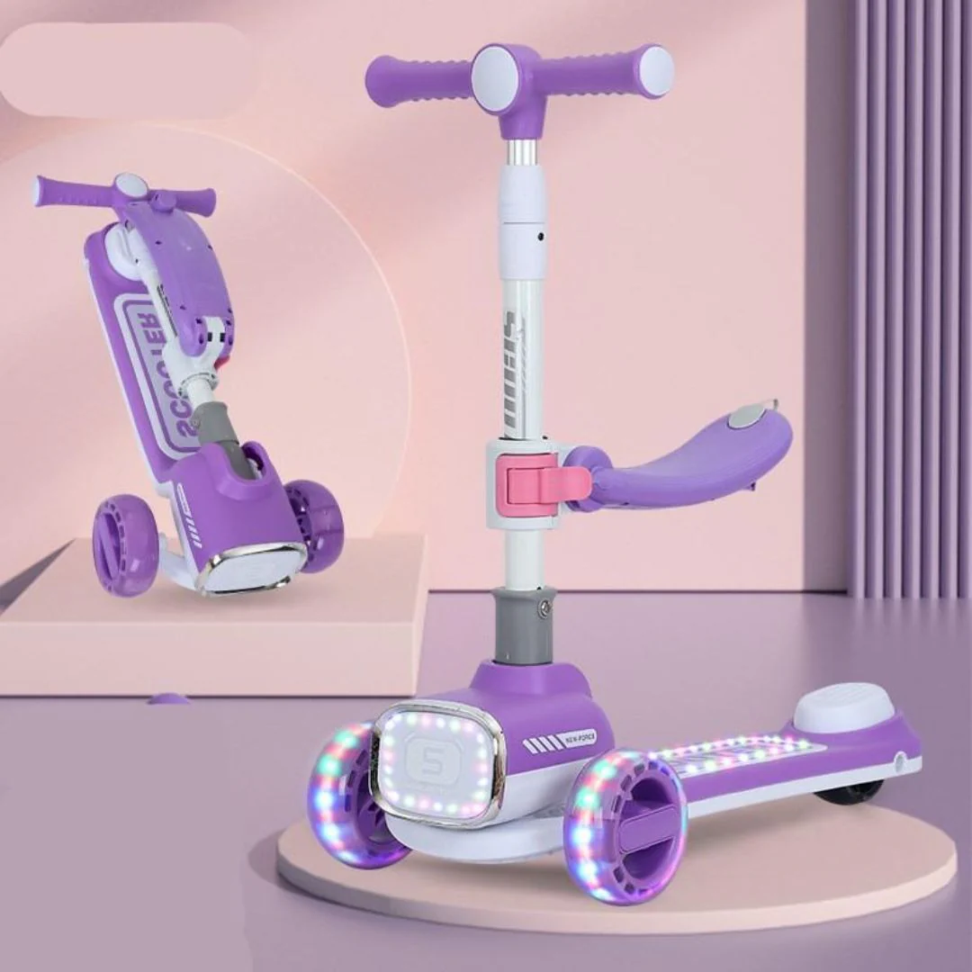 SCOOTER MULTIFUNCIONAL PARA NIÑOS DE 1 HASTA 6 AÑOS DP-24T MUNBE LILA - Image 2