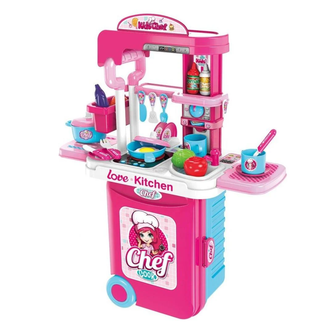 SET COCINA 3 EN 1 - MALETA, CARRITO Y COCINA COMPLETA 008-951A MUNBE - Image 4