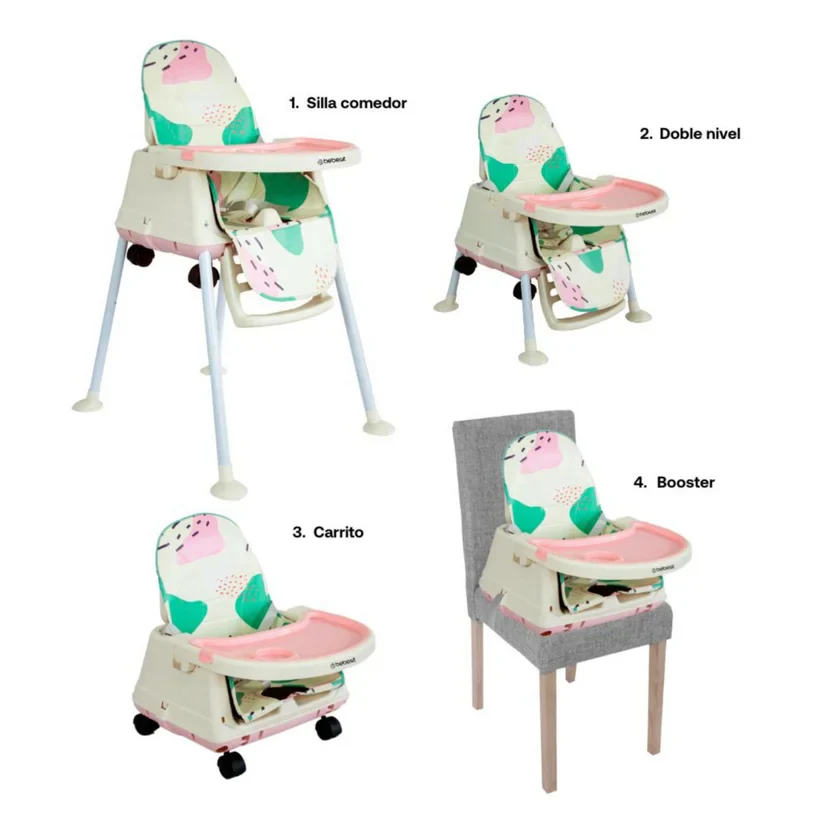 SILLA COMEDOR 3 EN 1 SMART YY22QP ROSADO BEBESIT - Image 2