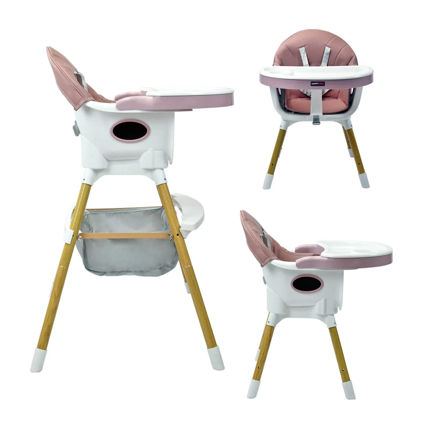 SILLA COMEDOR BEBÉ 2 EN 1 ROCK HAPPY BABY ROSADA - Image 2