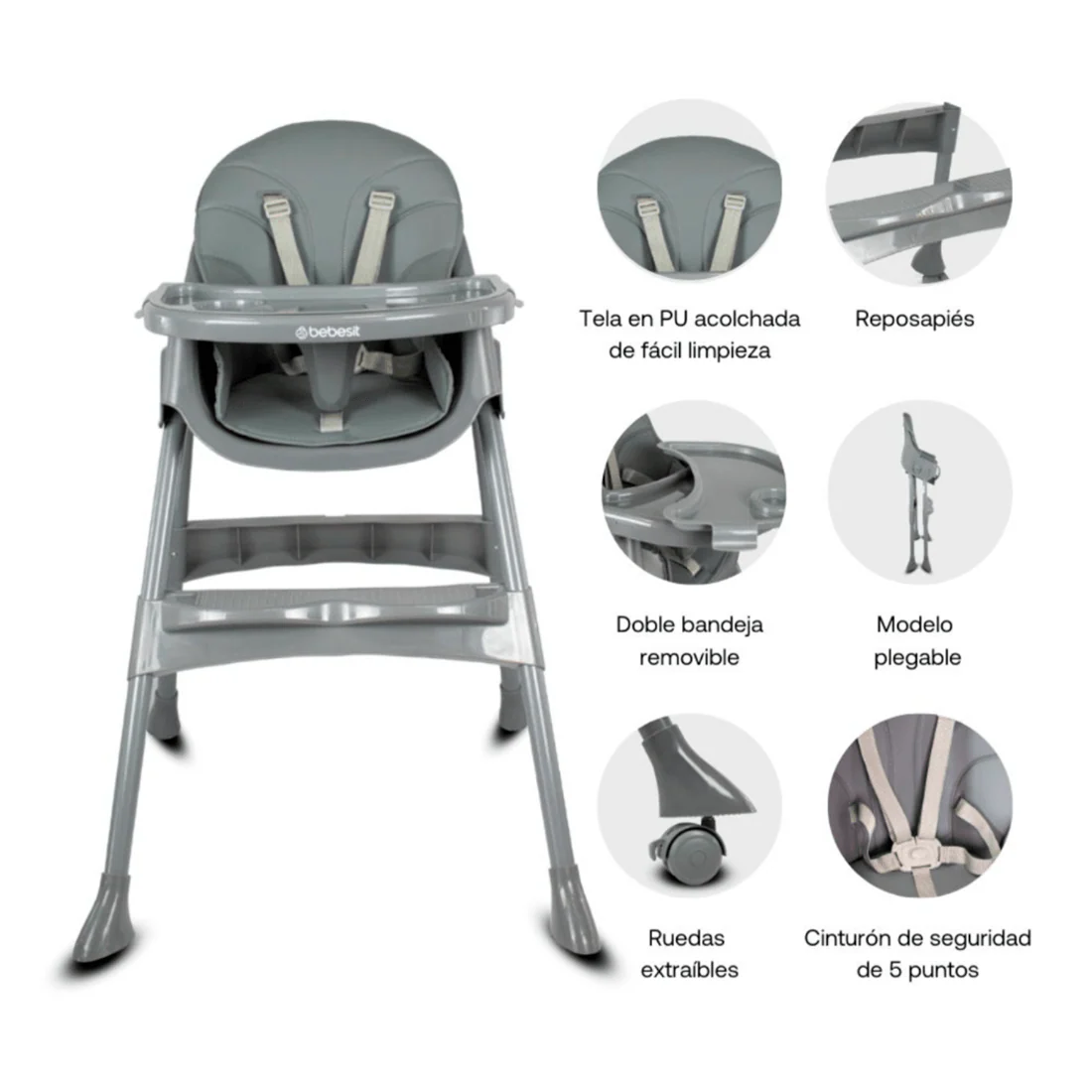SILLA COMEDOR VANCOUVER AK2038 GRIS BEBESIT - Image 3