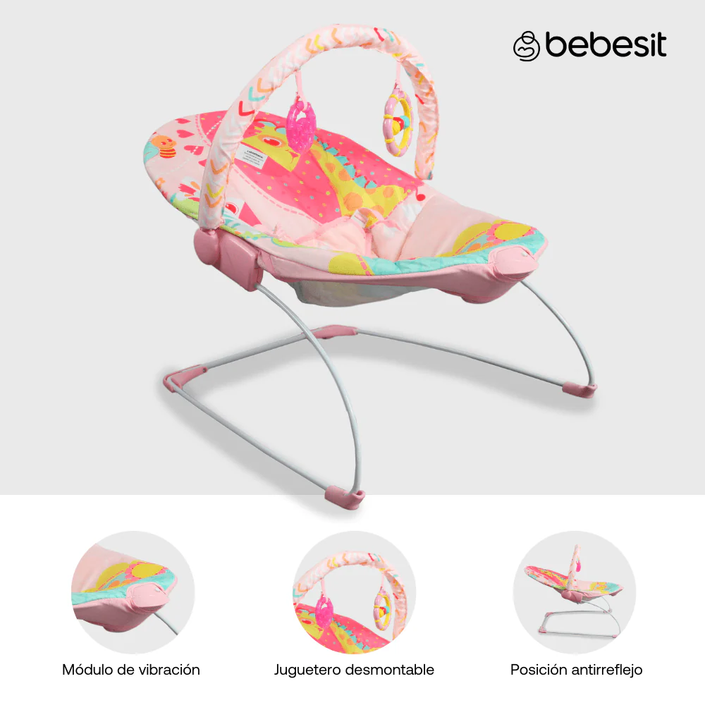 SILLA MECEDORA BOUNCER 8512 ROSADO BEBESIT - - Image 2