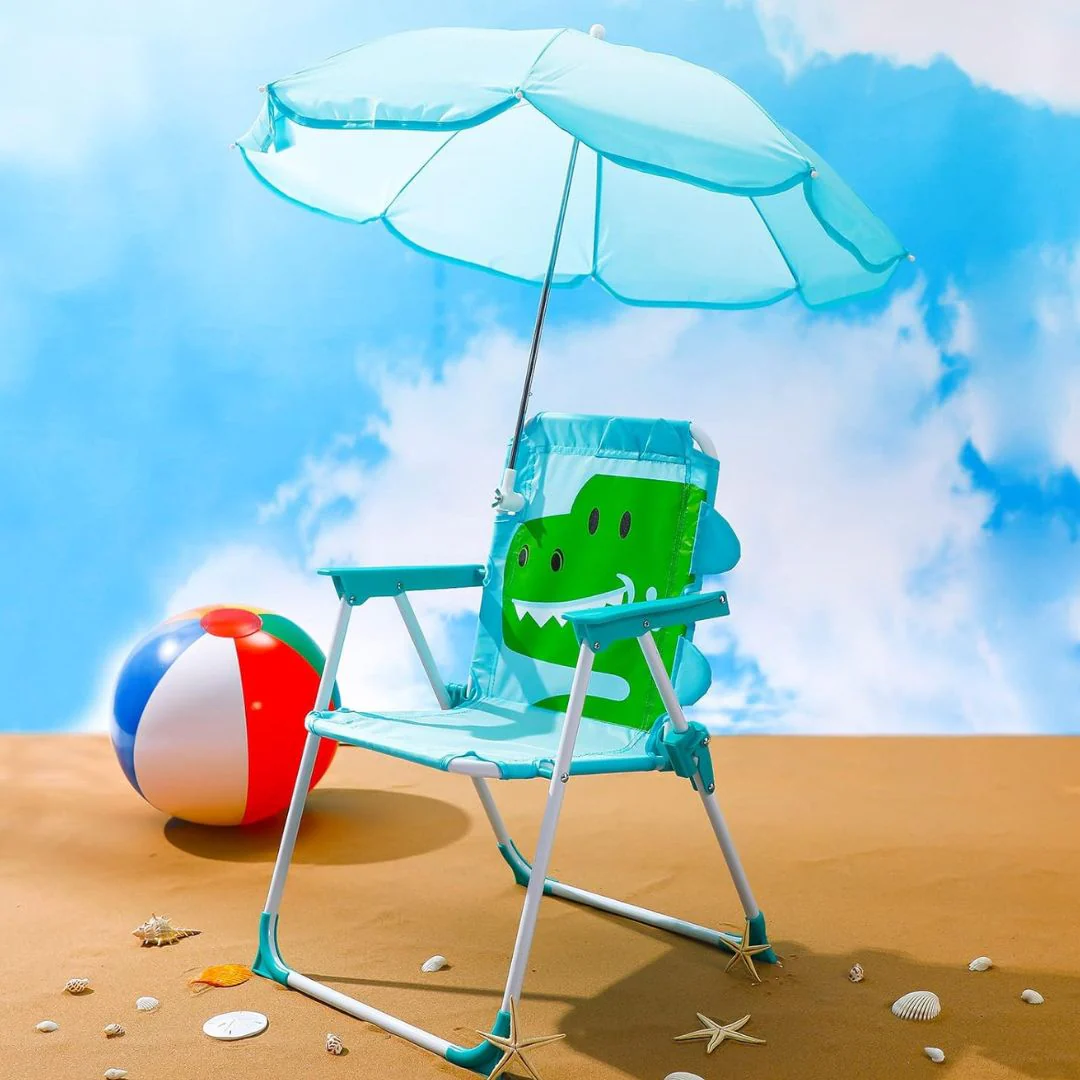SILLA PLAYERA CON SOMBRILLA PARA NIÑOS ESTAMPADO DE COCODRILO 093-557 MUNBE - Image 2