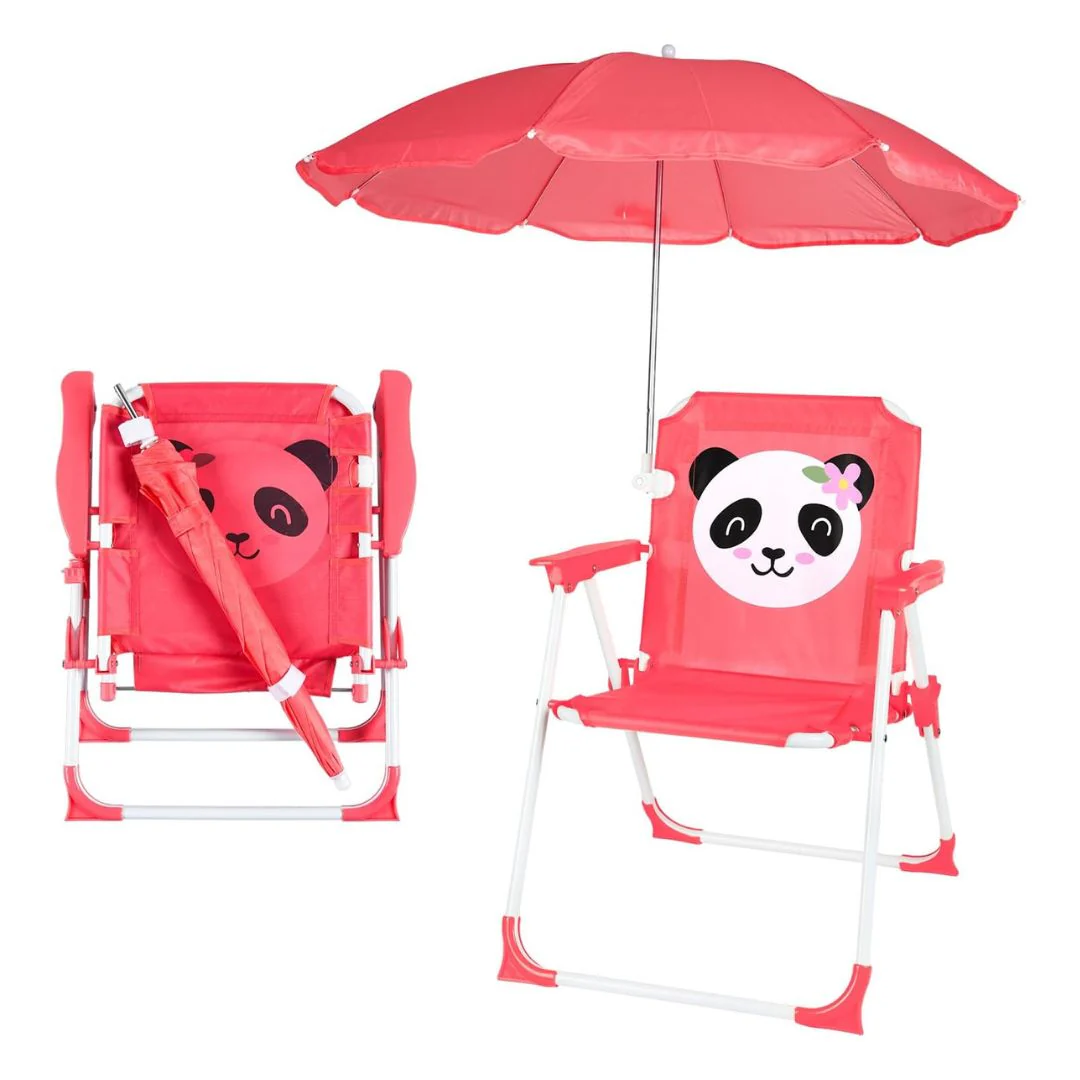 SILLA PLAYERA CON SOMBRILLA PARA NIÑOS ESTAMPADO DE PANDA 093-557 MUNBE - Image 3