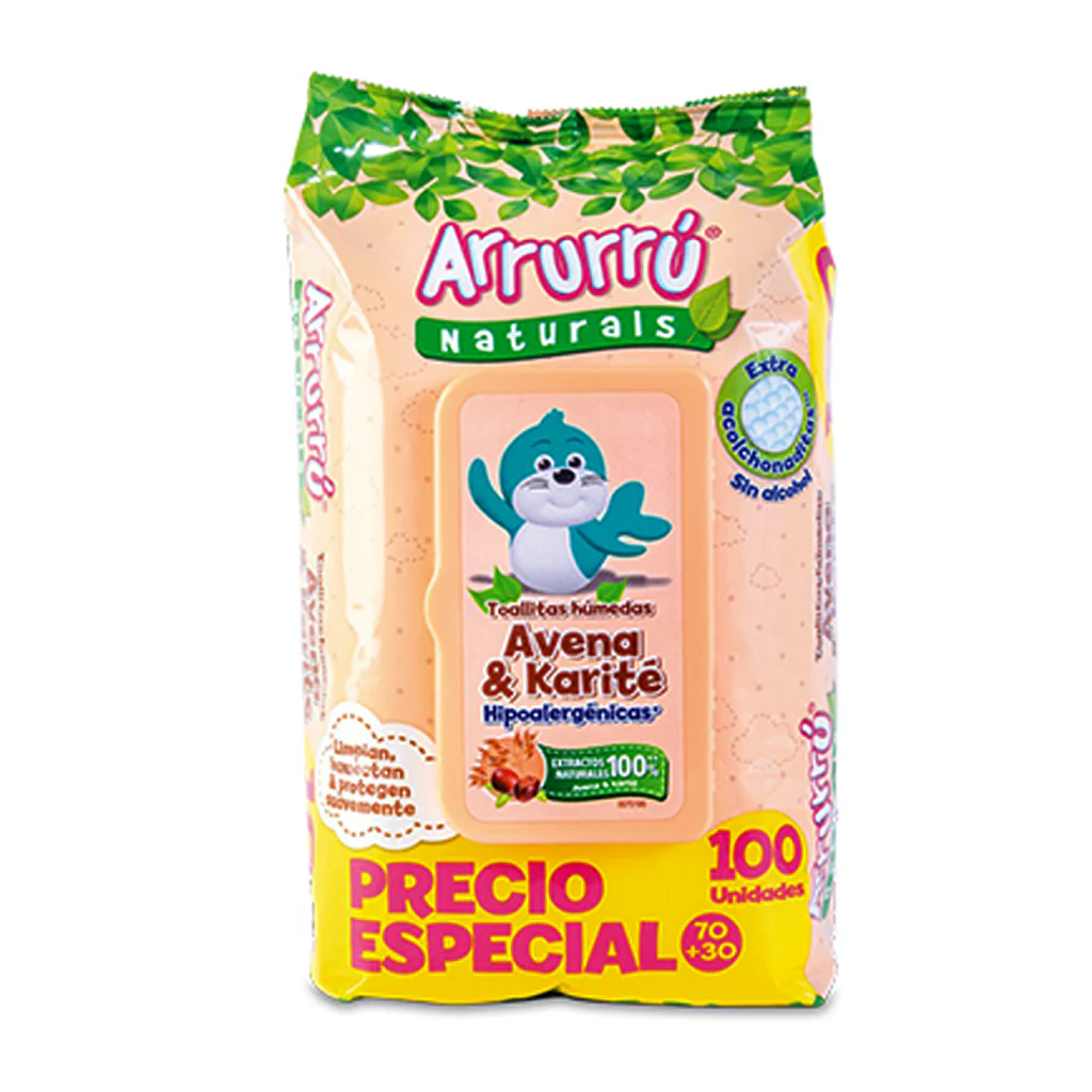Toallas Humedas Avena&Karite X100 Arrurr