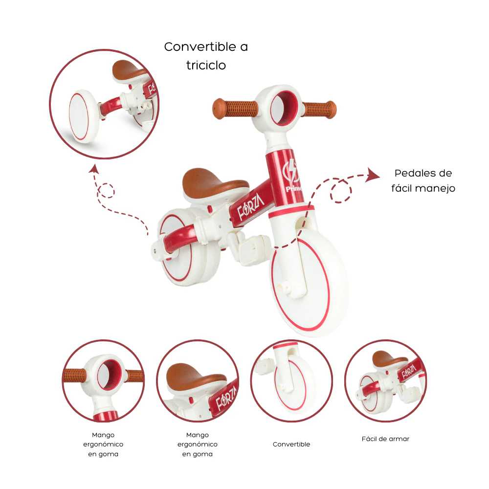 TRICICLO BALANCE FORZA 2 EN 1 PARA NIÑOS  Y NIÑAS ENTRE 2-4 AÑOS - Image 3