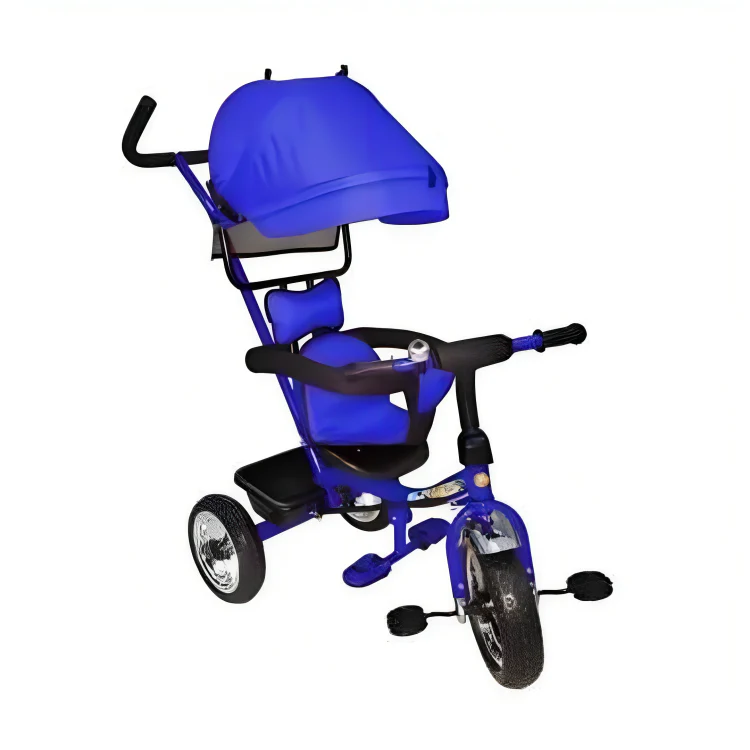 TRICICLO CON BARRA DE CONTROL Y CAPOTA ¡DIVERSIÓN Y SEGURIDAD PARA TU PEQUEÑO! J-TS5015 MUNBE AZUL - Image 2