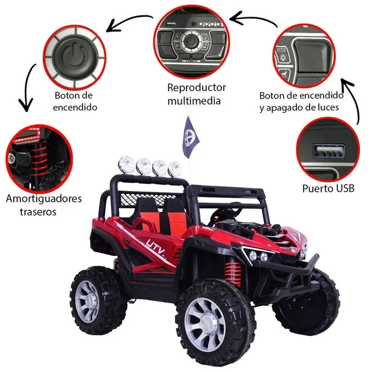 VEHICULO ELÉCTRICO DISTROYER 12V RED CON EVA TIRES EMXGZ1088O PRINSEL - Image 3