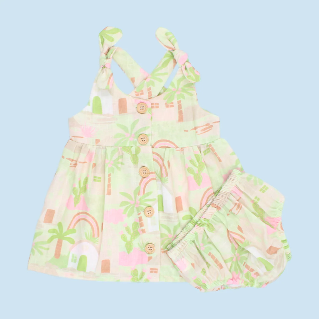 VESTIDO LINO BOTONES 3043 CRECIENDO BABY